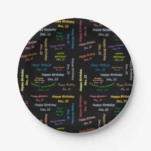 Paper Plates December, 22 Birthday