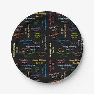 Paper Plates December, 31 Birthday