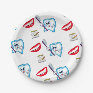 Paper Plates Dentist Teeth Smile