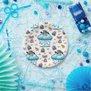 Paper Plates, Dog Cat Mice Cheese Rainbow Fish Plate
