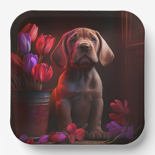 Paper plates dog Flower (Front)