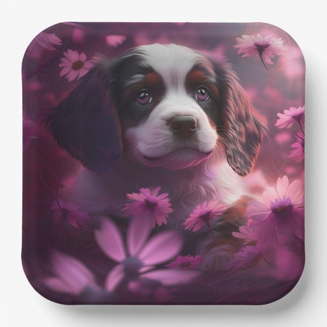 Paper plates dog Flower (Front)