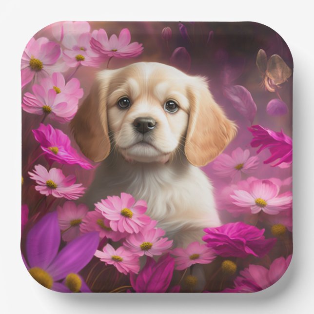 Paper plates dog Flower (Front)