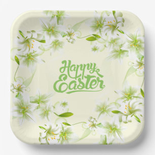 Paper Plates-Easter Lilies Paper Plates