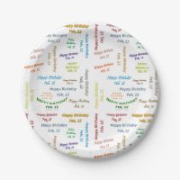 Paper Plates February, 12 Birthday