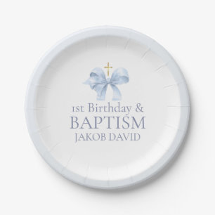 Paper Plates for Boys 1st Birthday and Baptism