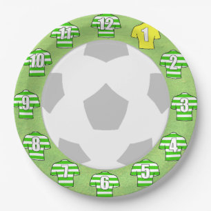 Paper Plates - Green & White Hooped Sport Shirts