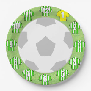 Paper Plates - Green & White Striped Sport Shirts