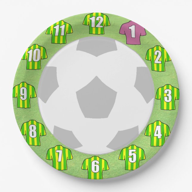 Paper Plates - Green & Yellow Striped Sport Shirts (Front)