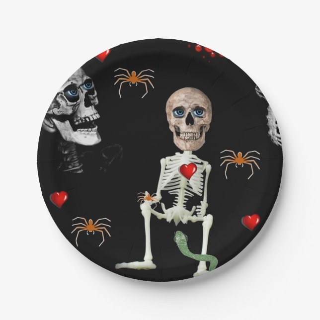 Paper plates Halloween, Skeleton (Front)