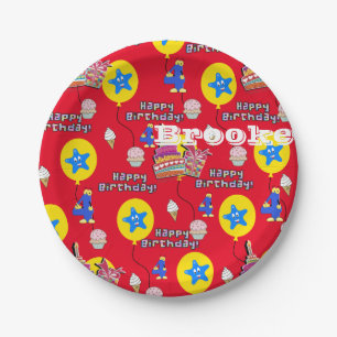 Paper Plates, Happy 4th Birthday #4 Balloons Plate