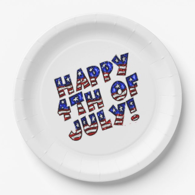 Paper Plates/Happy 4th of July Plate (Front)