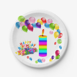 Paper Plates, Happy Birthday Candle Plate