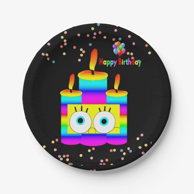 Paper Plates, Happy Birthday Candles Paper Plate (Front)