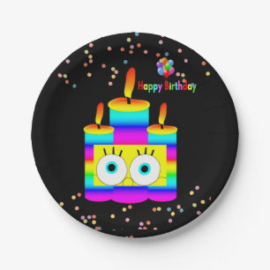 Paper Plates, Happy Birthday Candles Plate