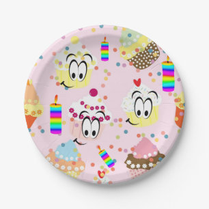 Paper Plates, Happy Birthday Cupcake Plate