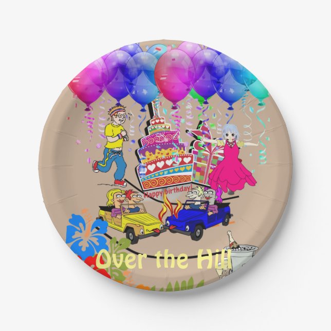 Paper Plates, Happy Birthday Over the Hill Plate (Front)