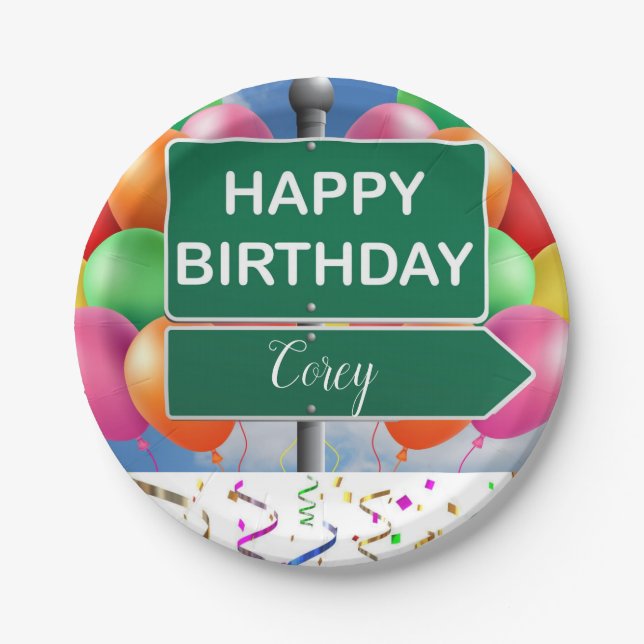 Paper Plates, Happy Birthday Paper Plates (Front)