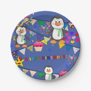 Paper Plates, Happy Birthday Penguin Plate