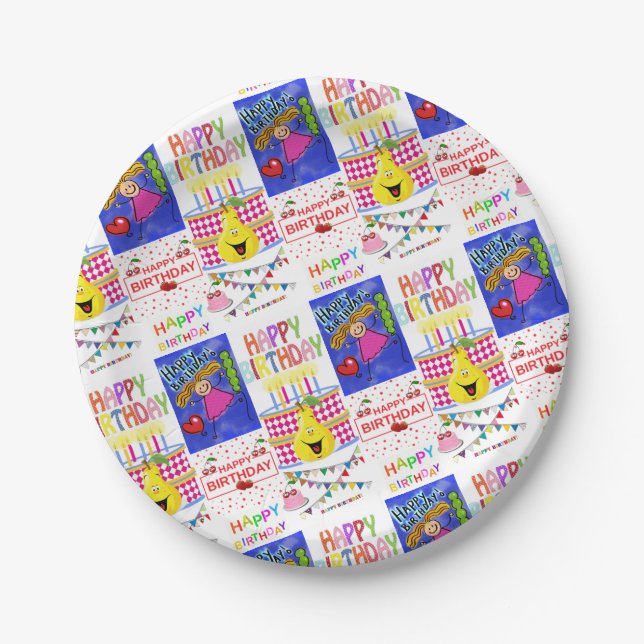 Paper Plates, Happy Birthday Plate (Front)