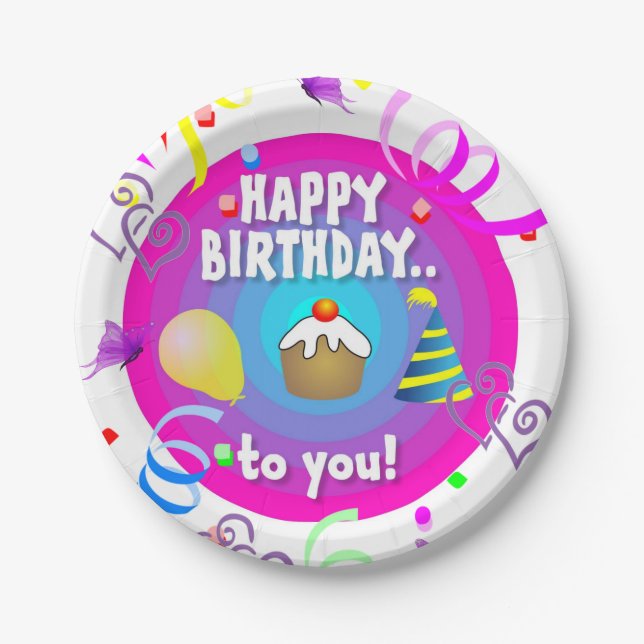 Paper Plates, Happy Birthday to You Plate (Front)