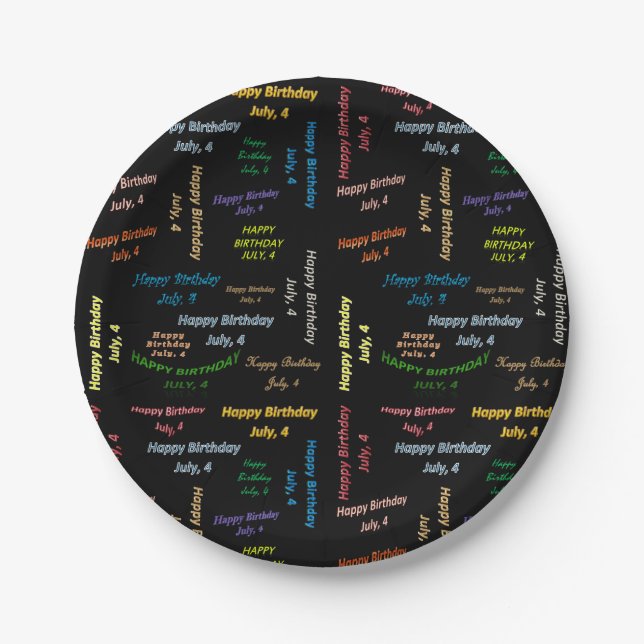 Paper Plates July, 4 Birthday (Front)