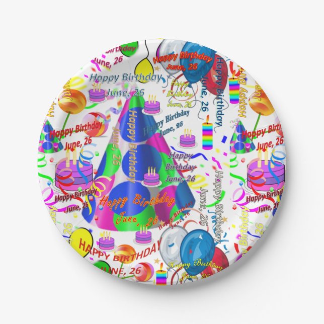 Paper Plates June, 26 Birthday (Front)