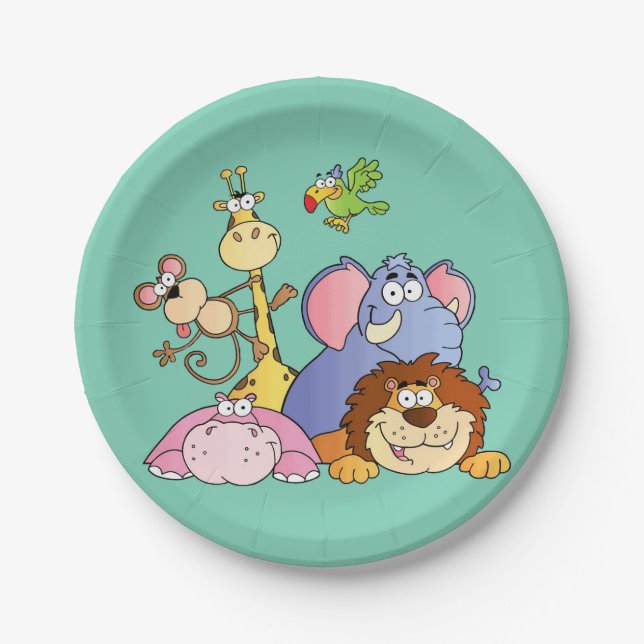 Paper Plates--Jungle Animals Paper Plate (Front)