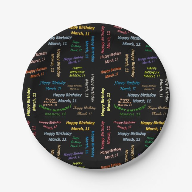 Paper Plates March, 11 Birthday (Front)