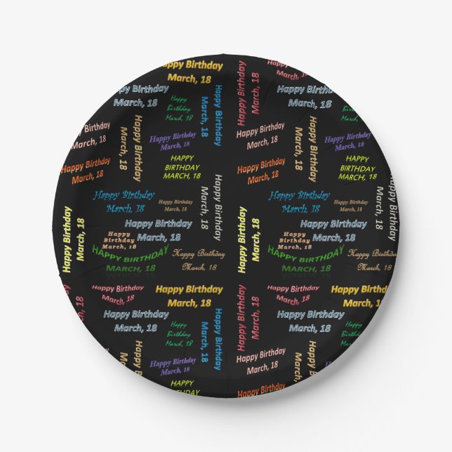 Paper Plates March, 18 Birthday (Front)