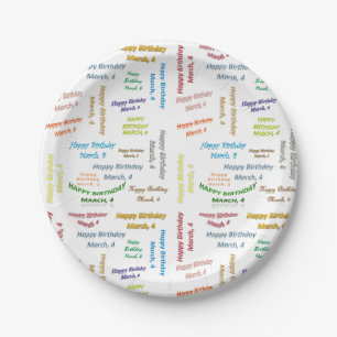 Paper Plates March, 4 Birthday