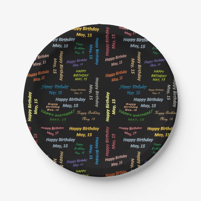 Paper Plates May, 15 Birthday (Front)