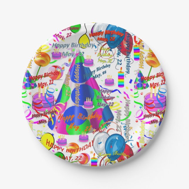 Paper Plates May, 22 Birthday (Front)