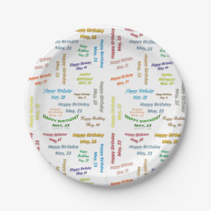 Paper Plates May, 23 Birthday