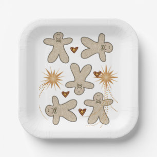 Paper Plates, Merry Christmas Gingerbread Cookies Plate