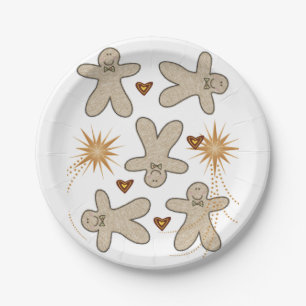 Paper Plates, Merry Christmas Gingerbread Man Plate
