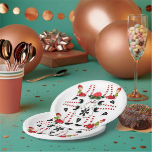 Paper Plates, Merry Christmas Snowman Elf  Plate