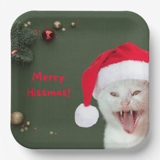 Paper Plates, Merry Hissmas Wishes Paper Plate