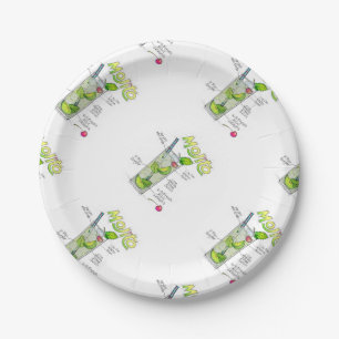 PAPER PLATES - MOJITO RECIPE COCKTAIL ART
