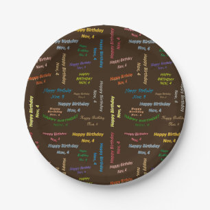Paper Plates November, 4 Birthday