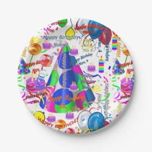 Paper Plates November, 4 Birthday