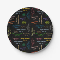 Paper Plates October, 13 Birthday
