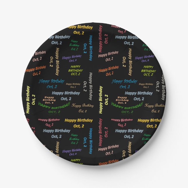 Paper Plates October, 2 Birthday (Front)