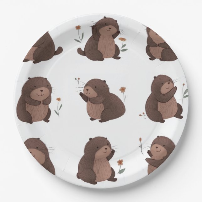 Paper plates "Otto the brown mole" (Front)