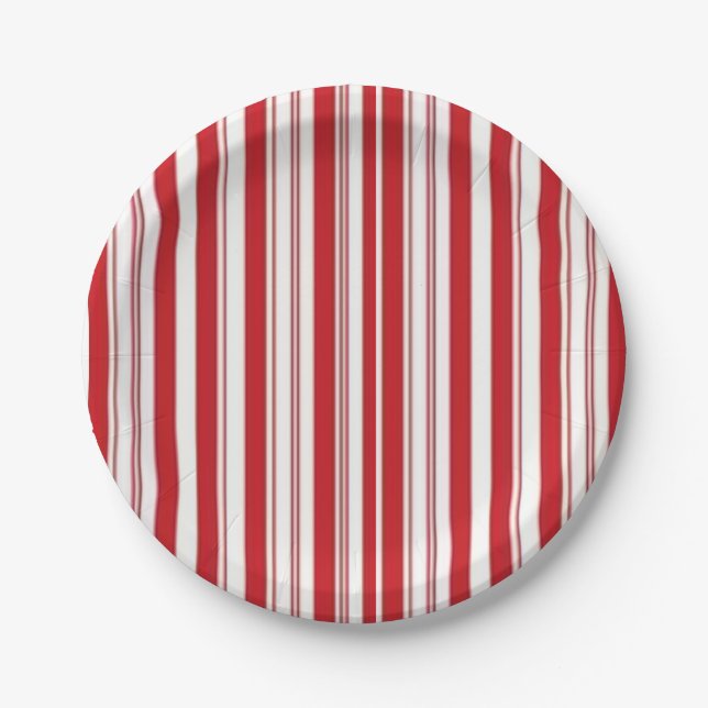 Paper Plates Red & White Stripe (Front)