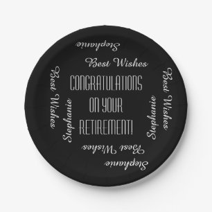 Paper Plates, Retirement Party Repeating Names Plate