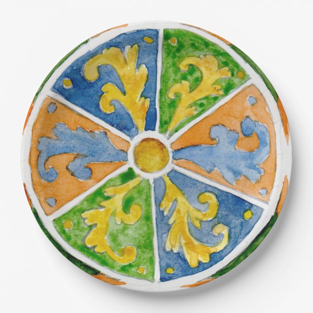 Paper plates SCT_P7-1 Traditional  Sicilian design (Front)