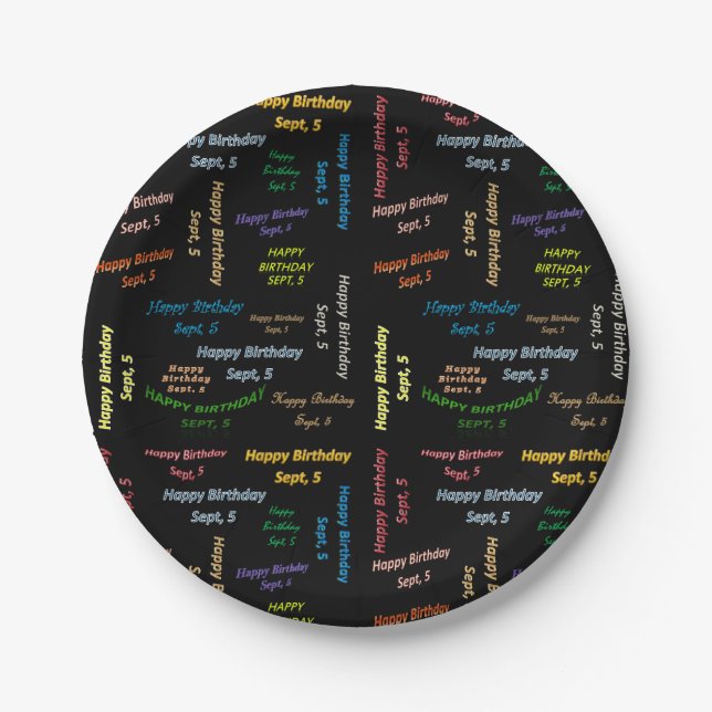 Paper Plates September, 5 Birthday (Front)