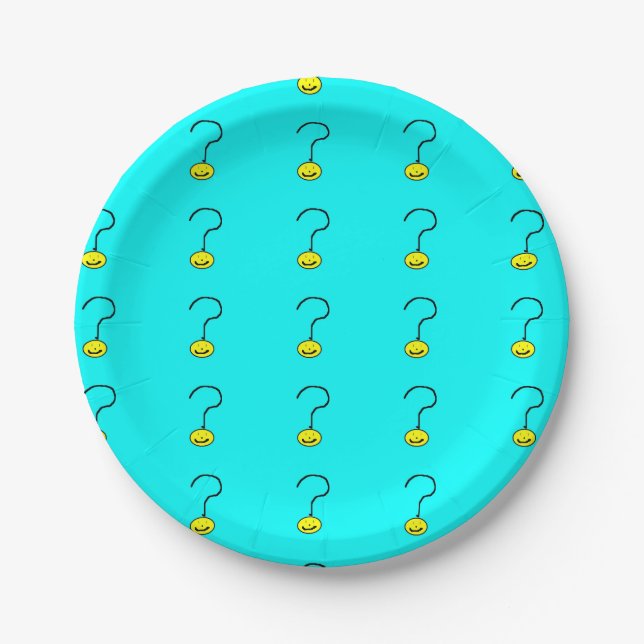 Paper Plates Smiling Question Emoji Art by Kids :) (Front)
