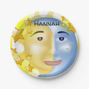 Paper Plates, Sun Moon Yellow Stars Plate
